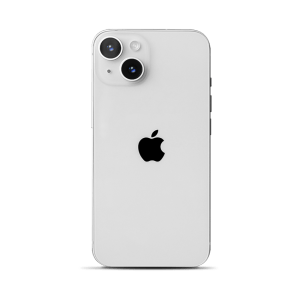 Una foto del modelo iPhone 14 en color blanco estelar vendido por Catapu Perú.