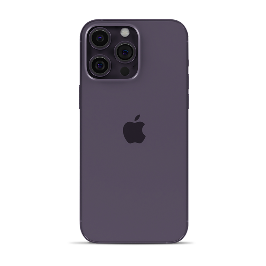 Una foto del modelo iPhone 14 Pro Max en color morado oscuro vendido por Catapu Perú.