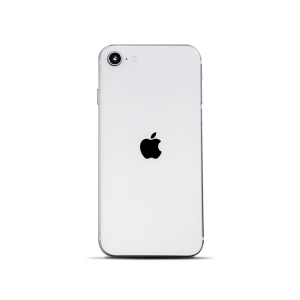 Una foto del modelo iPhone SE 2020 en color blanco vendido por Catapu Perú.
